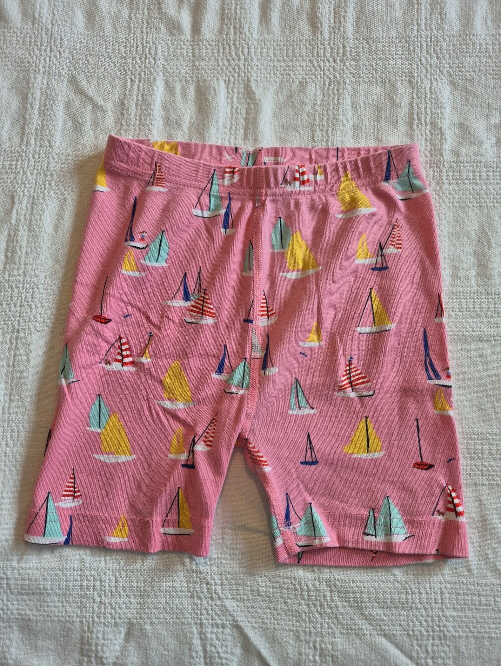 Hanna Andersson size 130 or 8 girls shorty pajama bottom sailboat VGUC